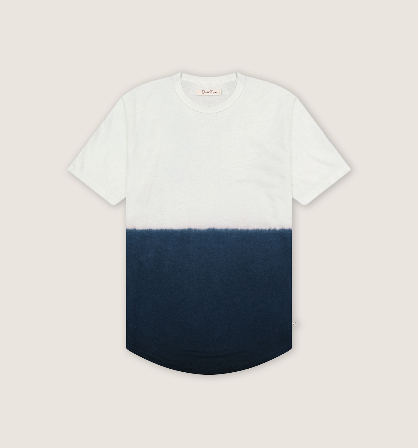 Dip Dyed Organic Hemp Cotton Camisa Crew Marina