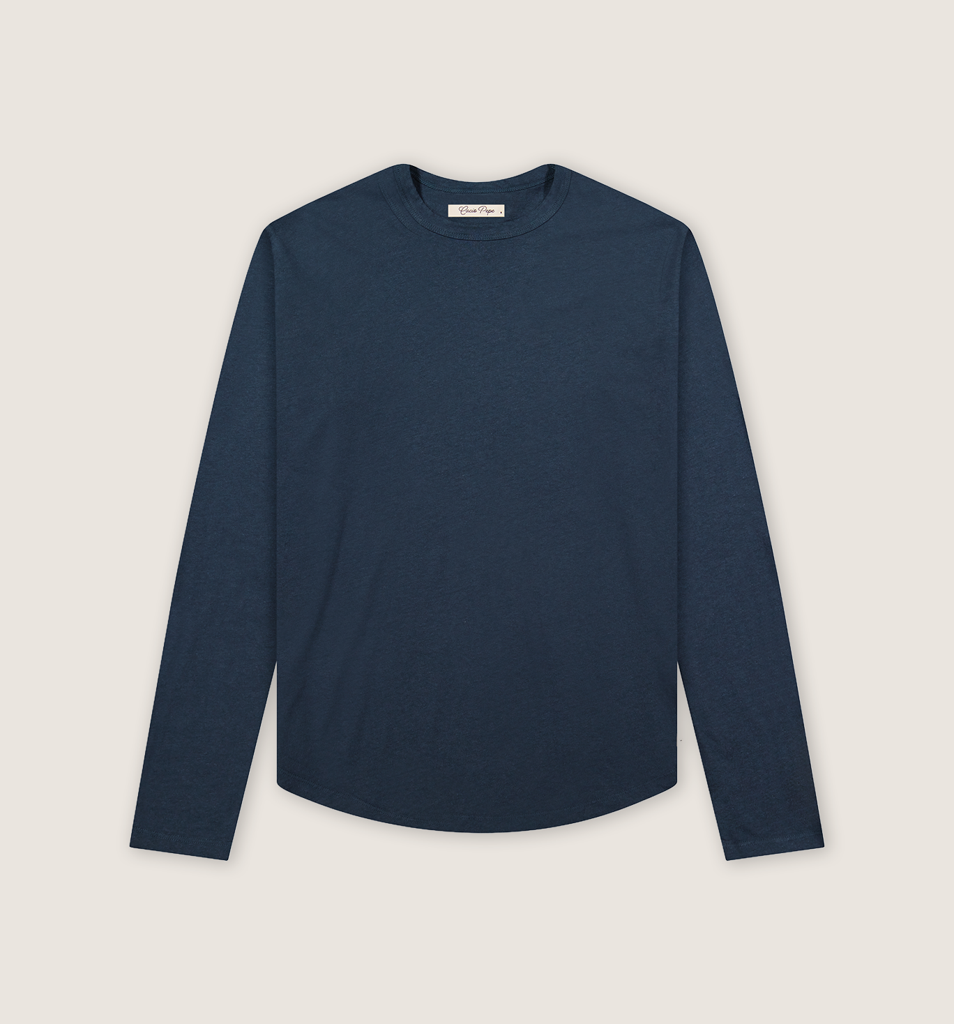Organic Hemp Cotton L/S Camisa Crew Marina