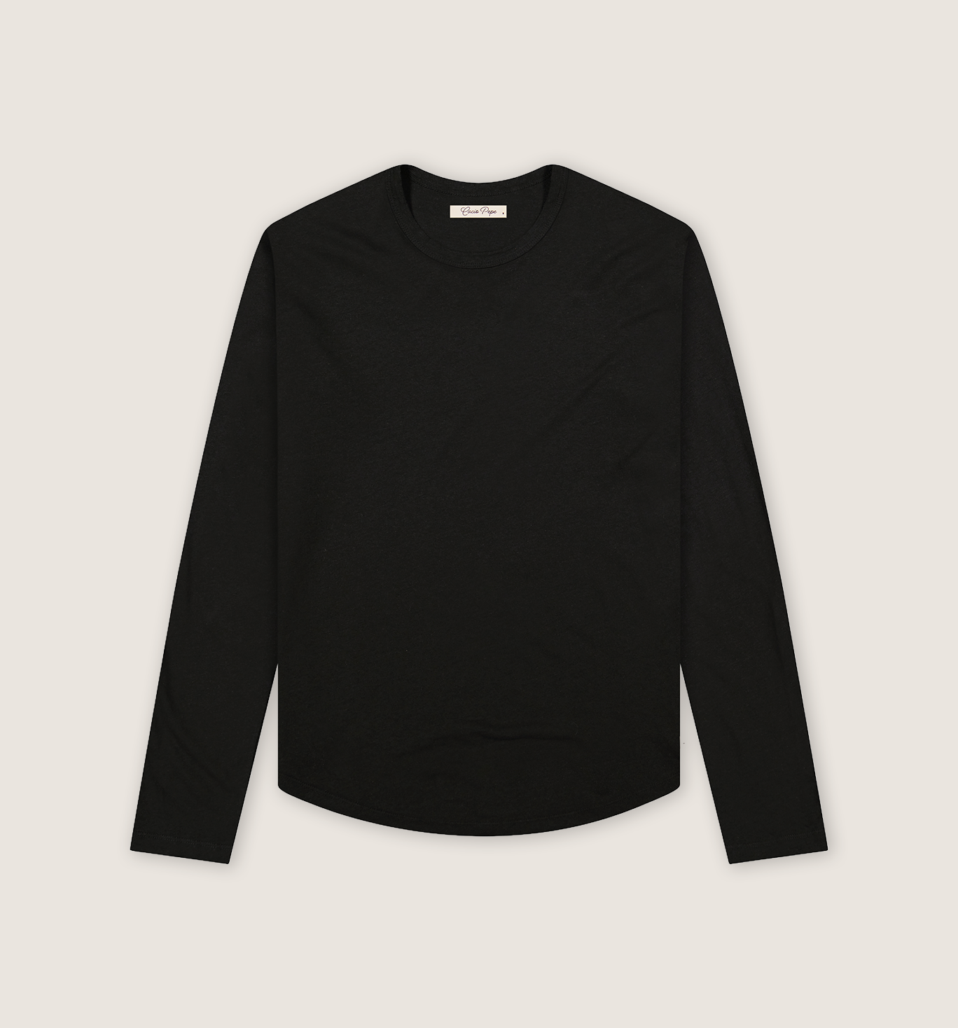 Organic Hemp Cotton L/S Camisa Crew Black