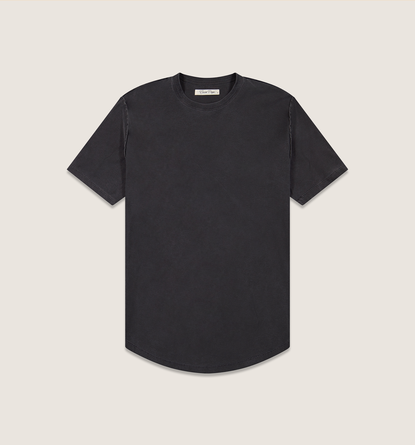 Organic Cotton Inside Out Camisa Crew Black