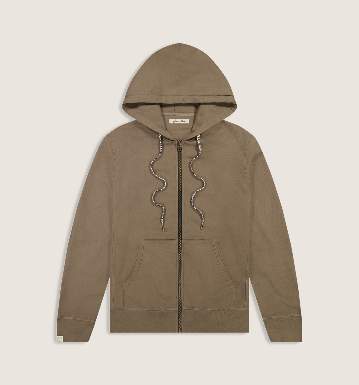 Organic Cotton Zip Hoody Bronzo