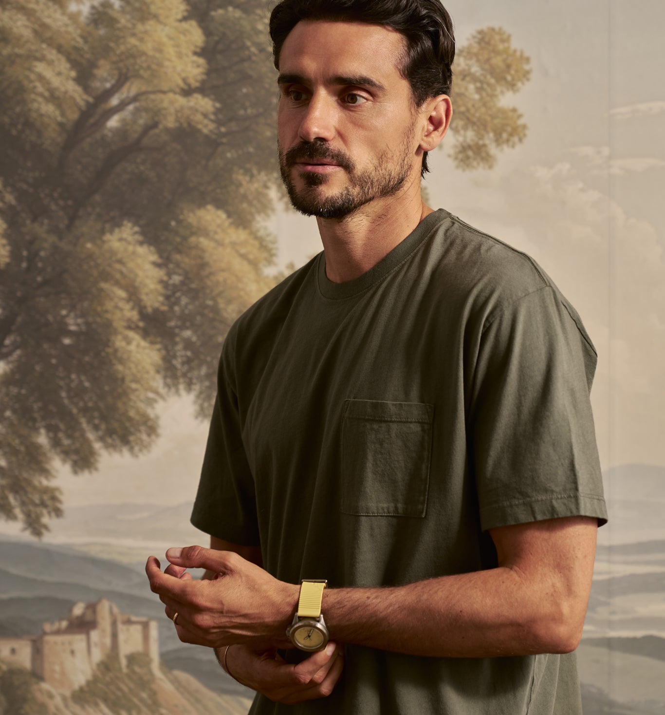 NEW Organic Cotton 89 Pkt Crew Olivo