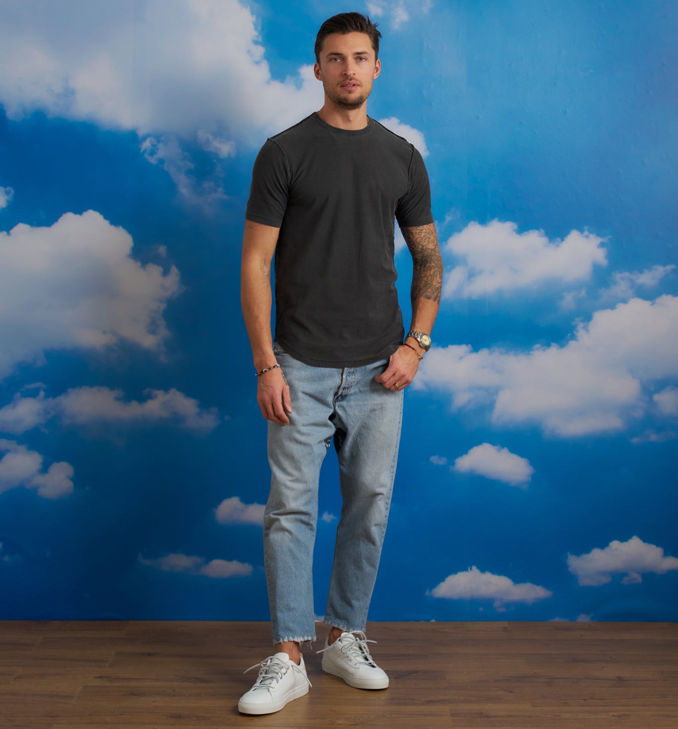 Organic Cotton Inside Out Camisa Crew Black