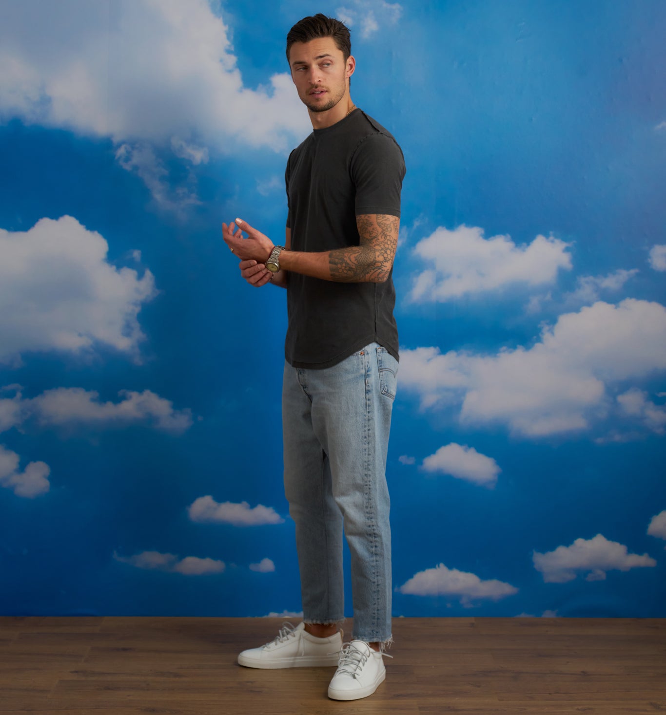 Organic Cotton Inside Out Camisa Crew Black