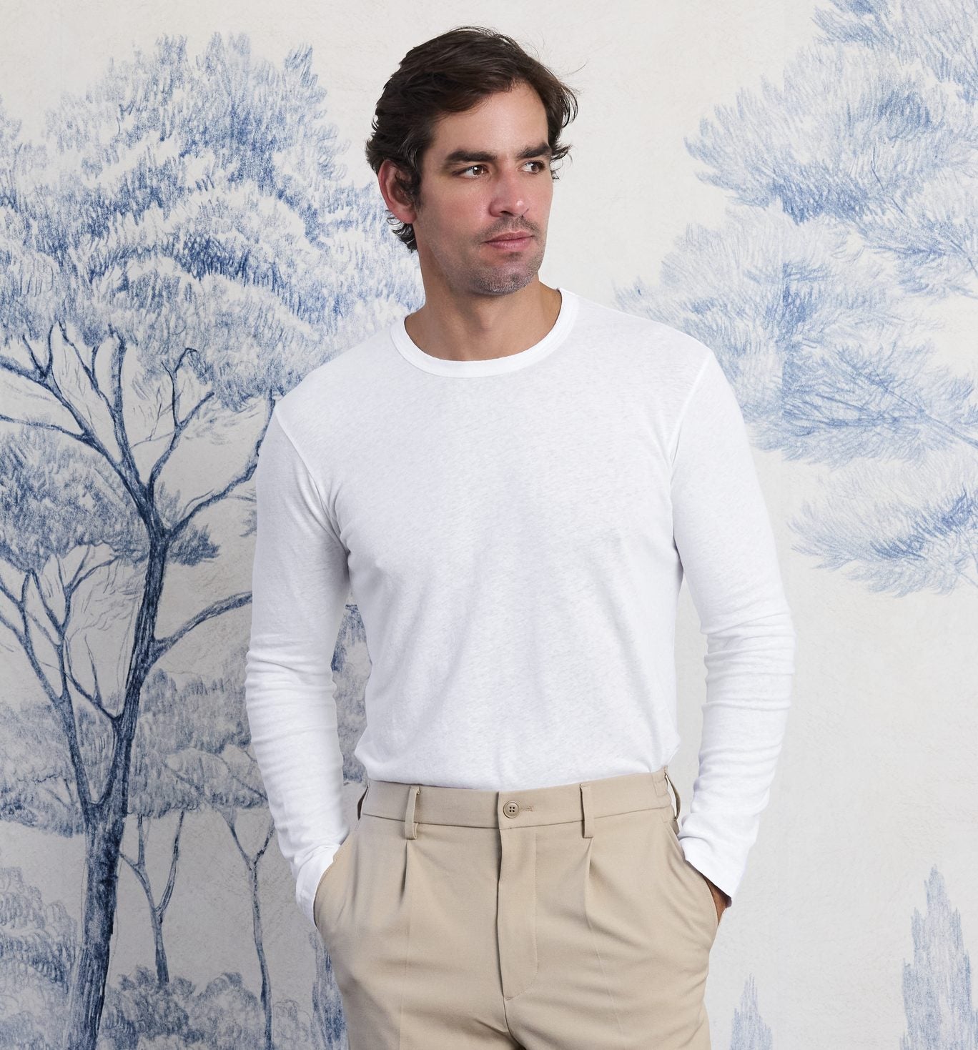 Organic Hemp Cotton L/S Camisa Crew White