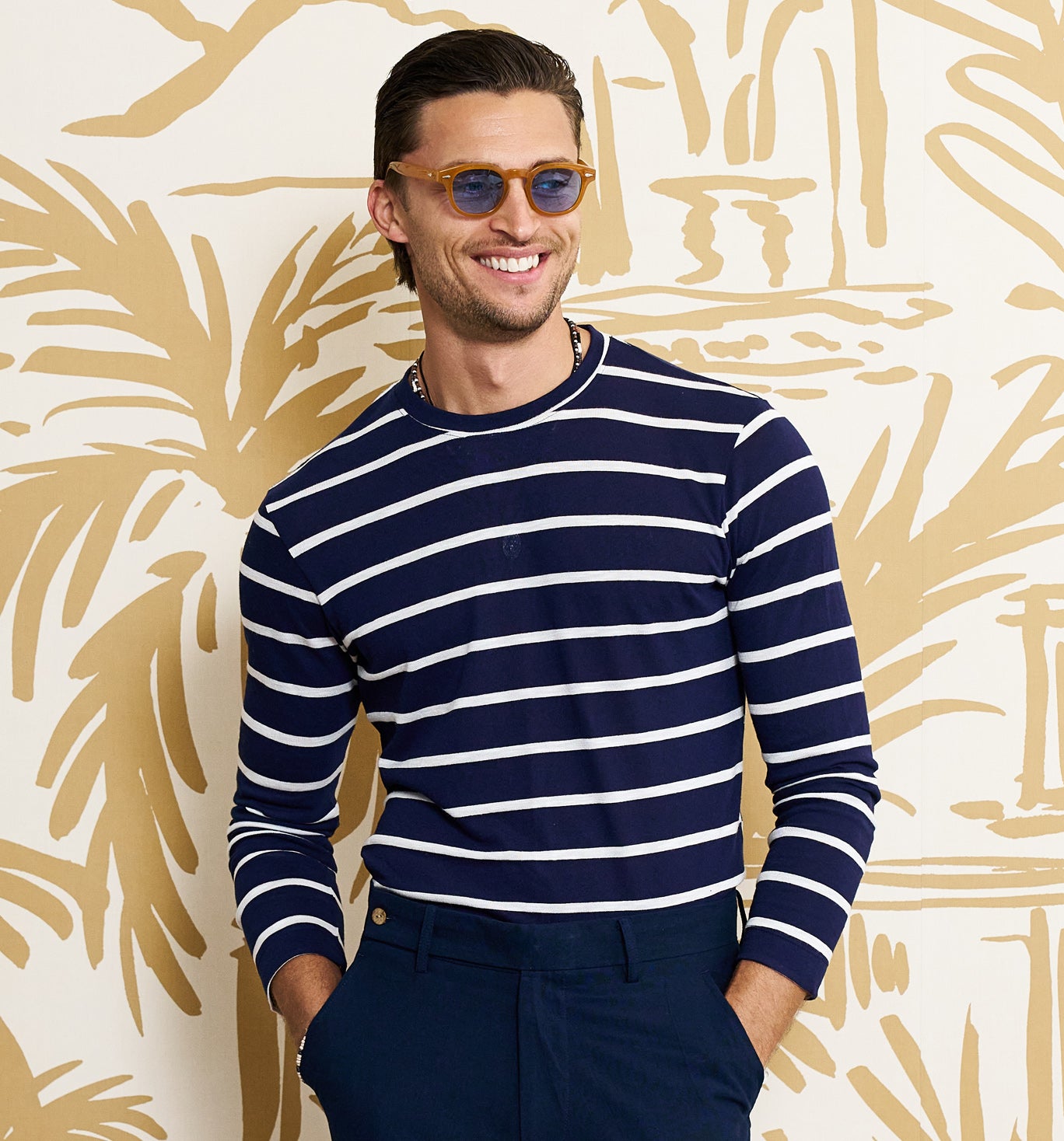 WM Brown Deadstock Stripe L/S Navy – Cacio Pepe