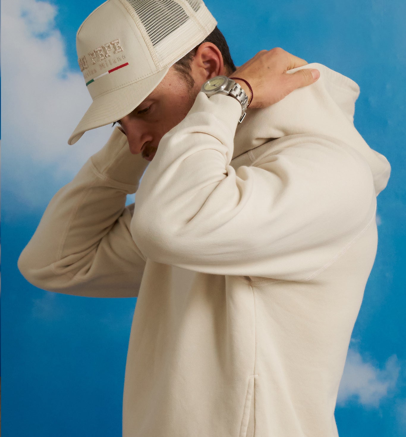 Organic Cotton Raglan Hoody Pasta