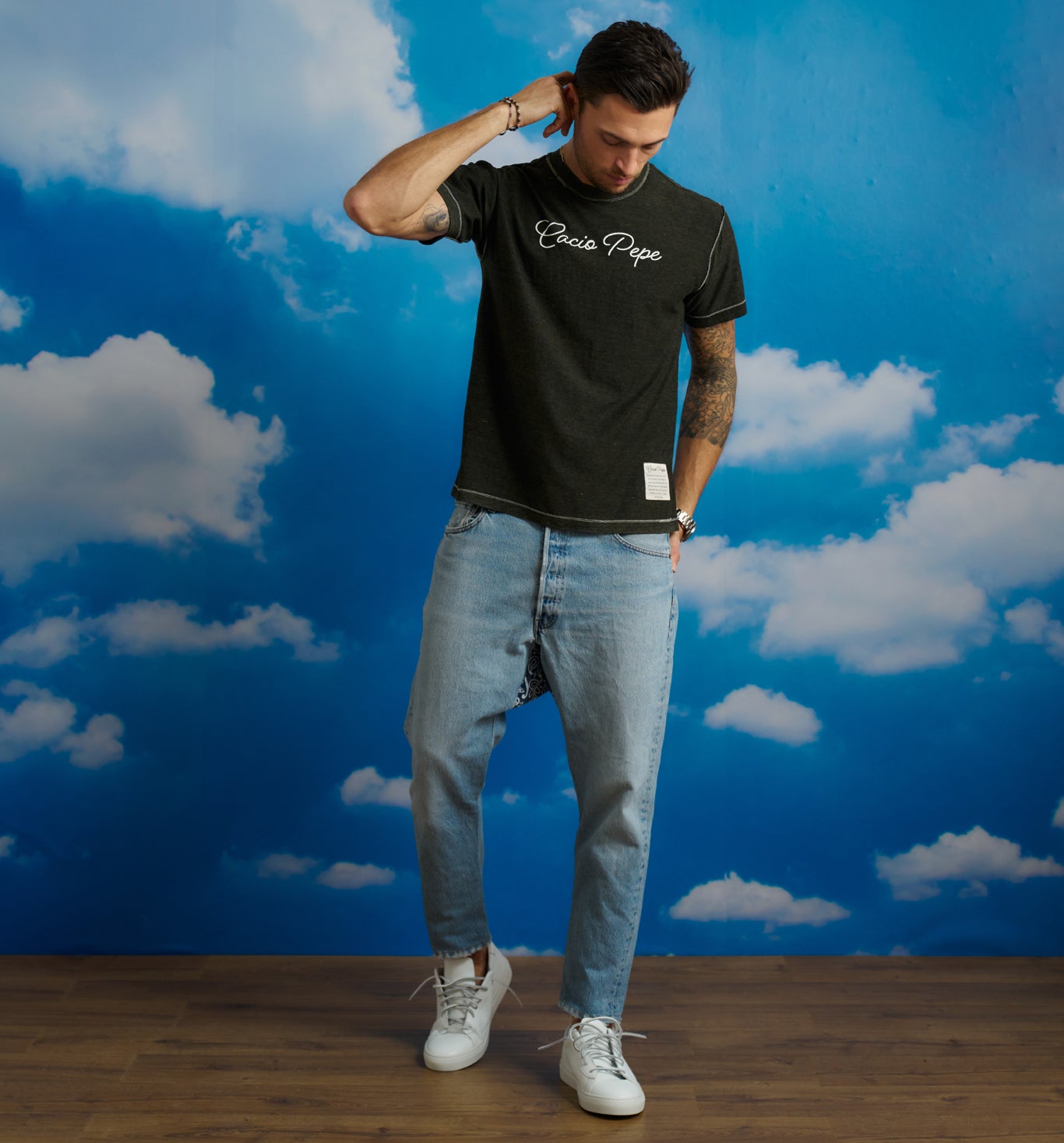 Overdyed Vintage Logo Tee Black