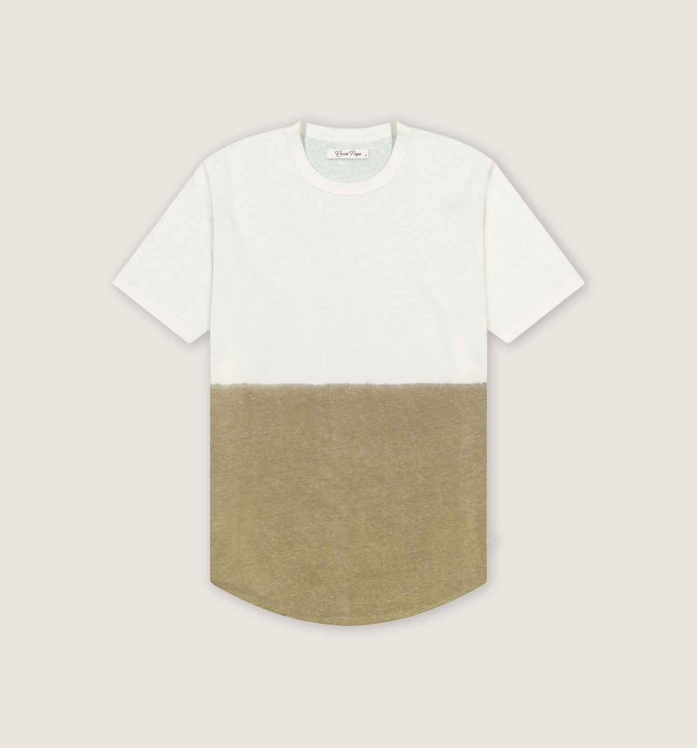 Dip Dyed Organic Hemp Cotton Camisa Crew Honey