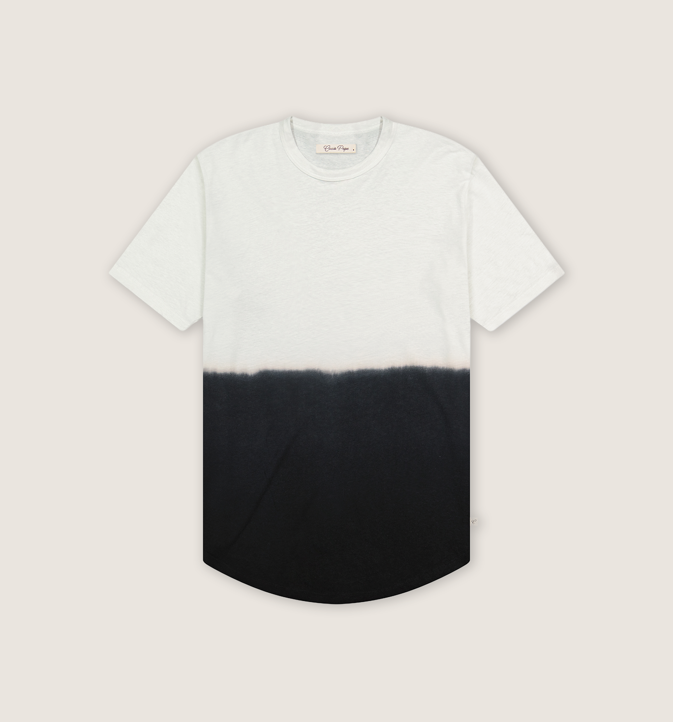 Dip Dyed Organic Hemp Cotton Camisa Crew Black