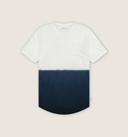 Dip Dyed Organic Hemp Cotton Camisa Crew Marina