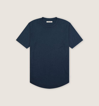 Organic Hemp Cotton Camisa Crew Marina