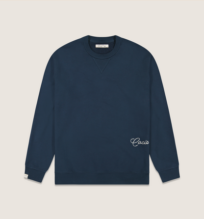 Organic Cotton Logo Crew Sweatshirt Marina
