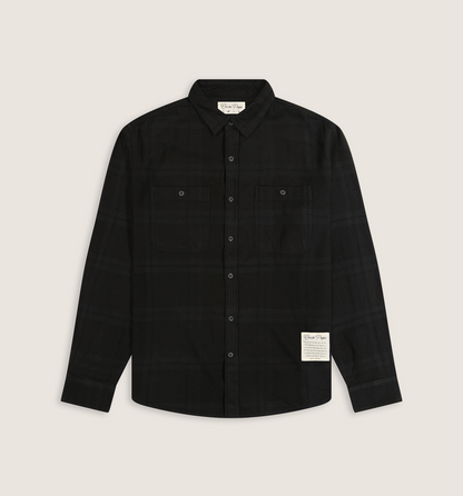 Overdyed Vintage Arch Logo Flannel Black