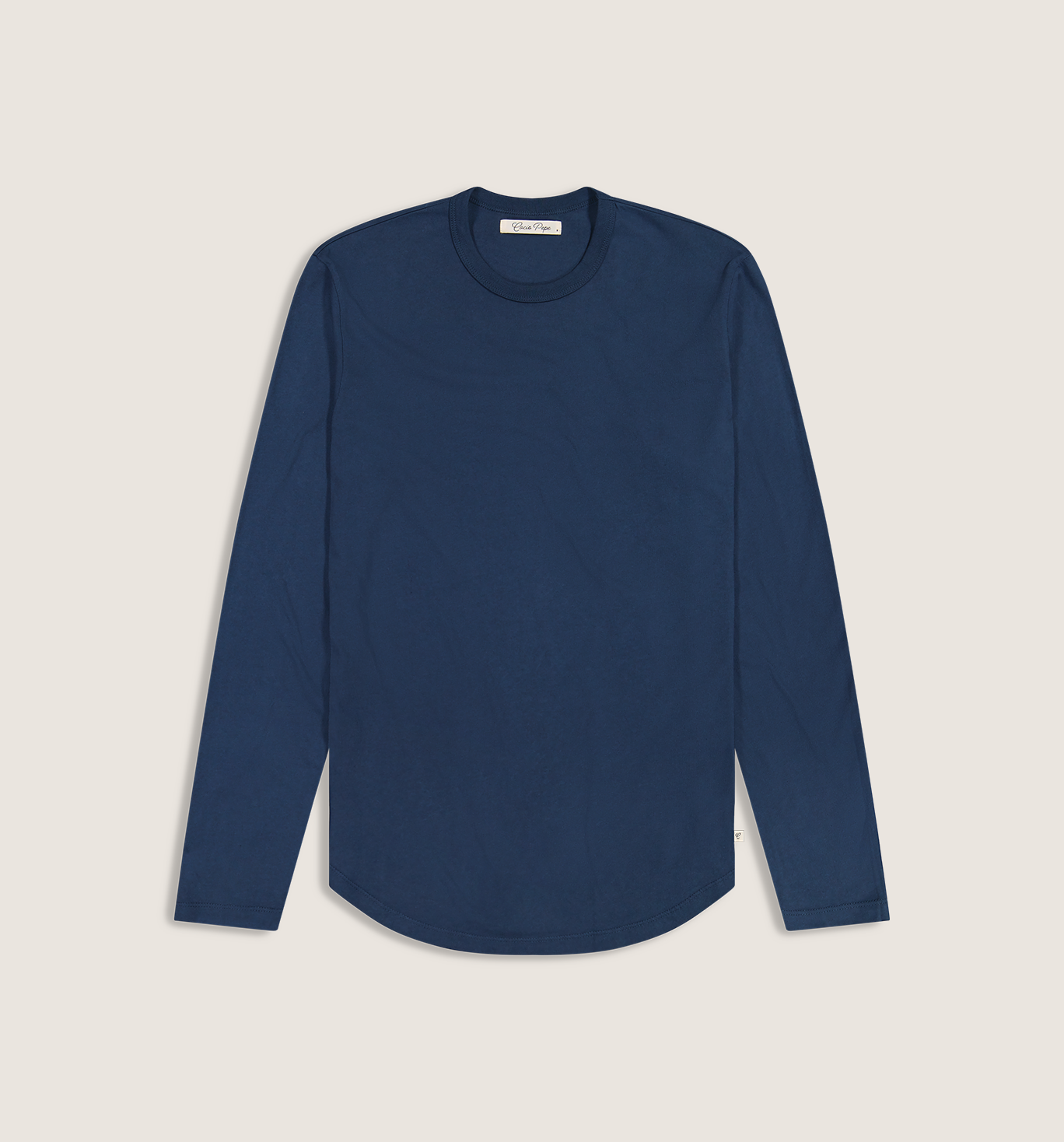 Organic Cotton L/S Camisa Crew Marina