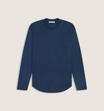 Organic Cotton L/S Camisa Crew Marina