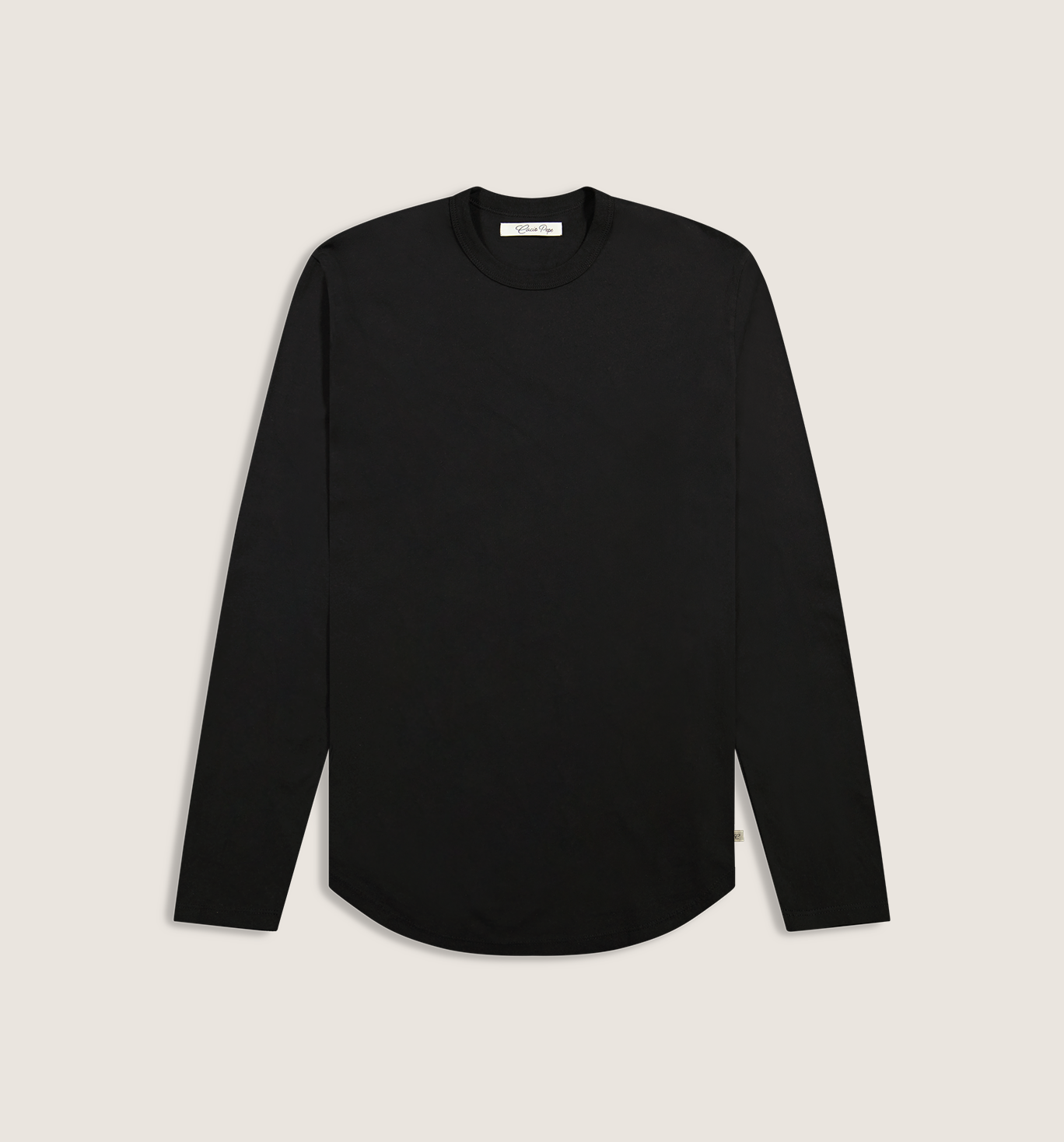 Organic Cotton L/S Camisa Crew Black