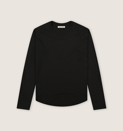 Organic Hemp Cotton L/S Camisa Crew Black