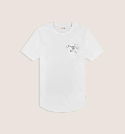 Organic Cotton Patch Print Camisa Crew White