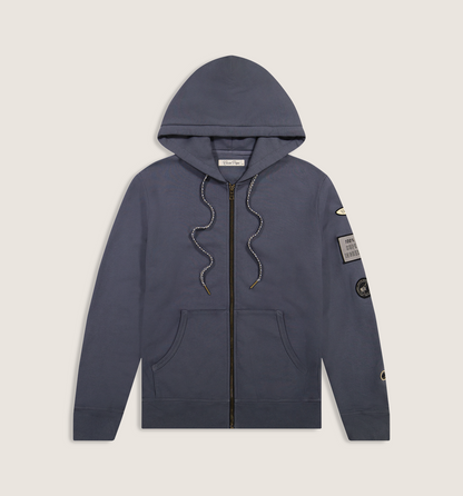 Organic Cotton Patch Zip Hoody Iron