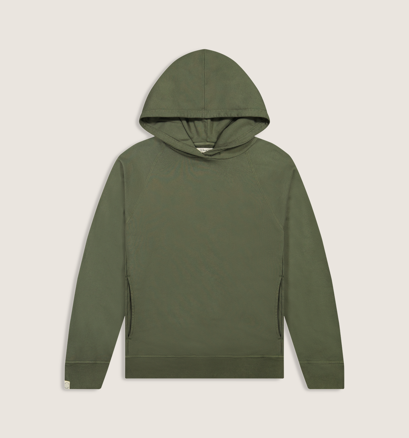 Organic Cotton Raglan Hoody Olivo