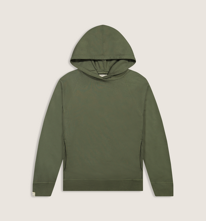 Organic Cotton Raglan Hoody Olivo