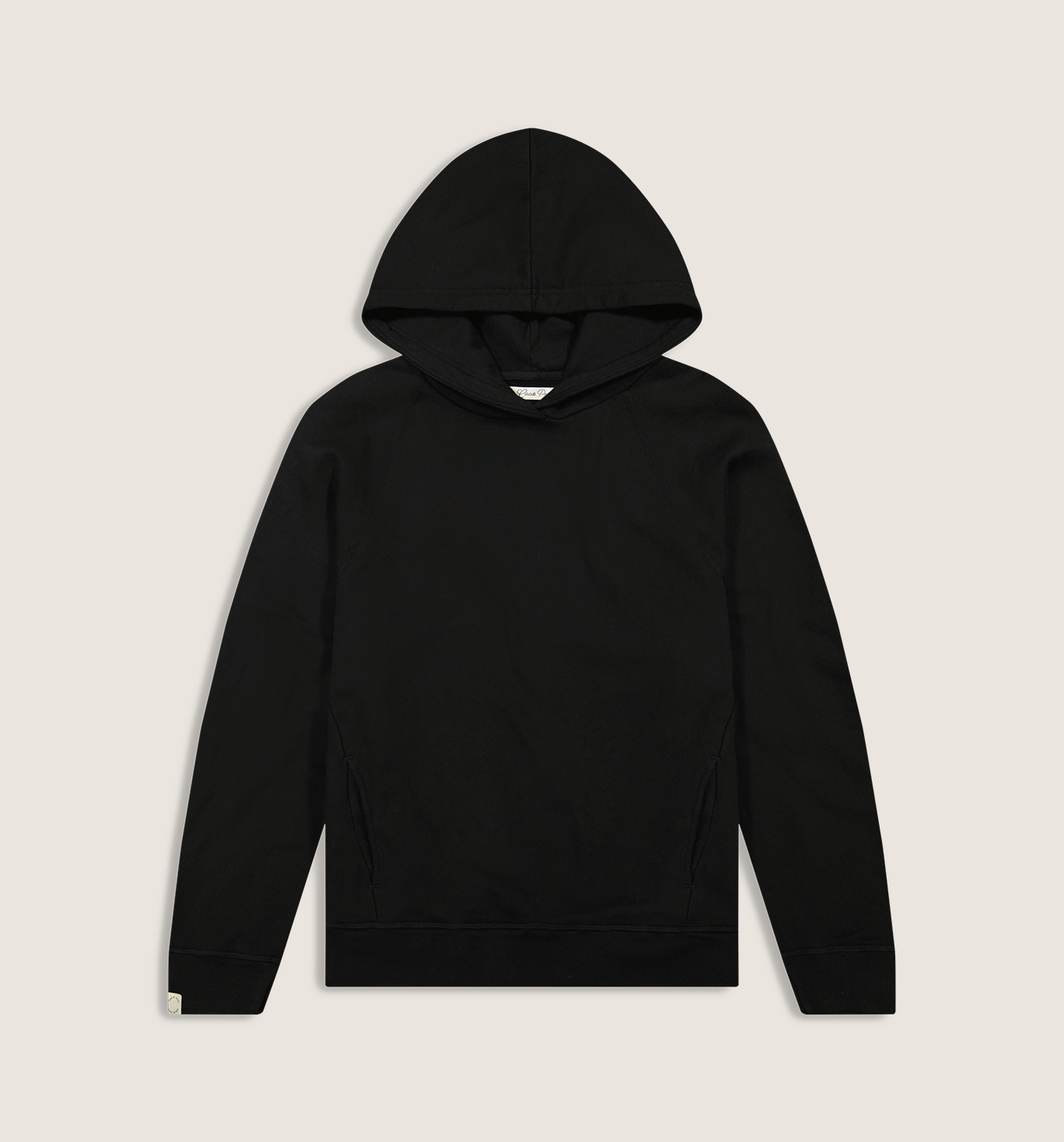 Organic Cotton Raglan Hoody Black