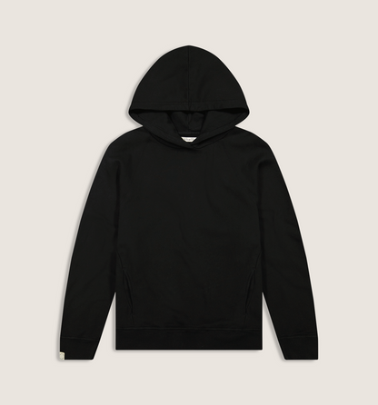 Organic Cotton Raglan Hoody Black