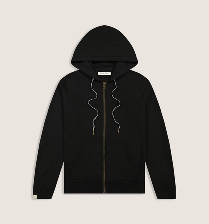 Organic Cotton Zip Hoody Black