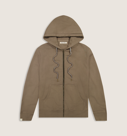 Organic Cotton Zip Hoody Bronzo