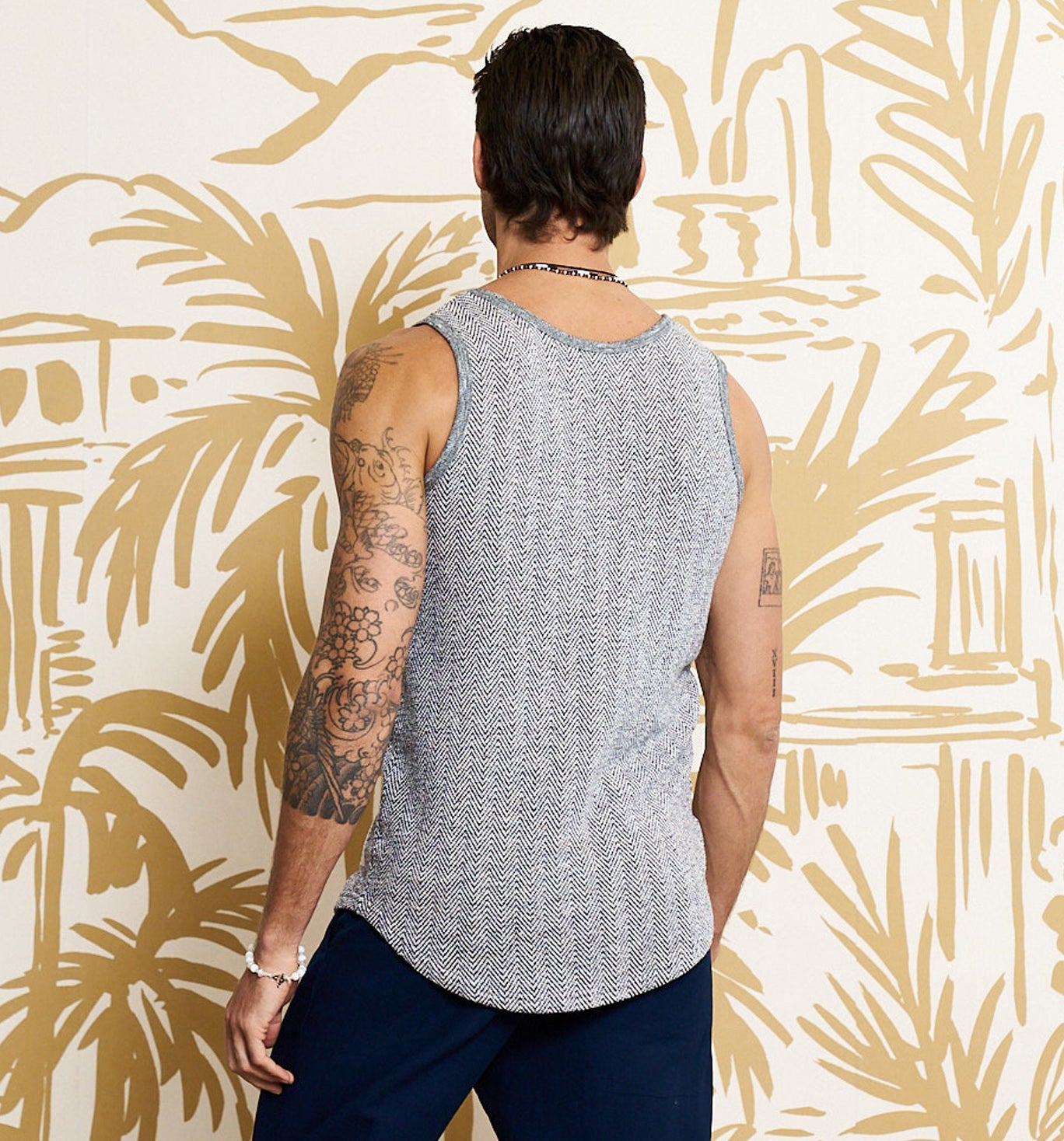 Deadstock Herringbone Terry Tank Top Navy