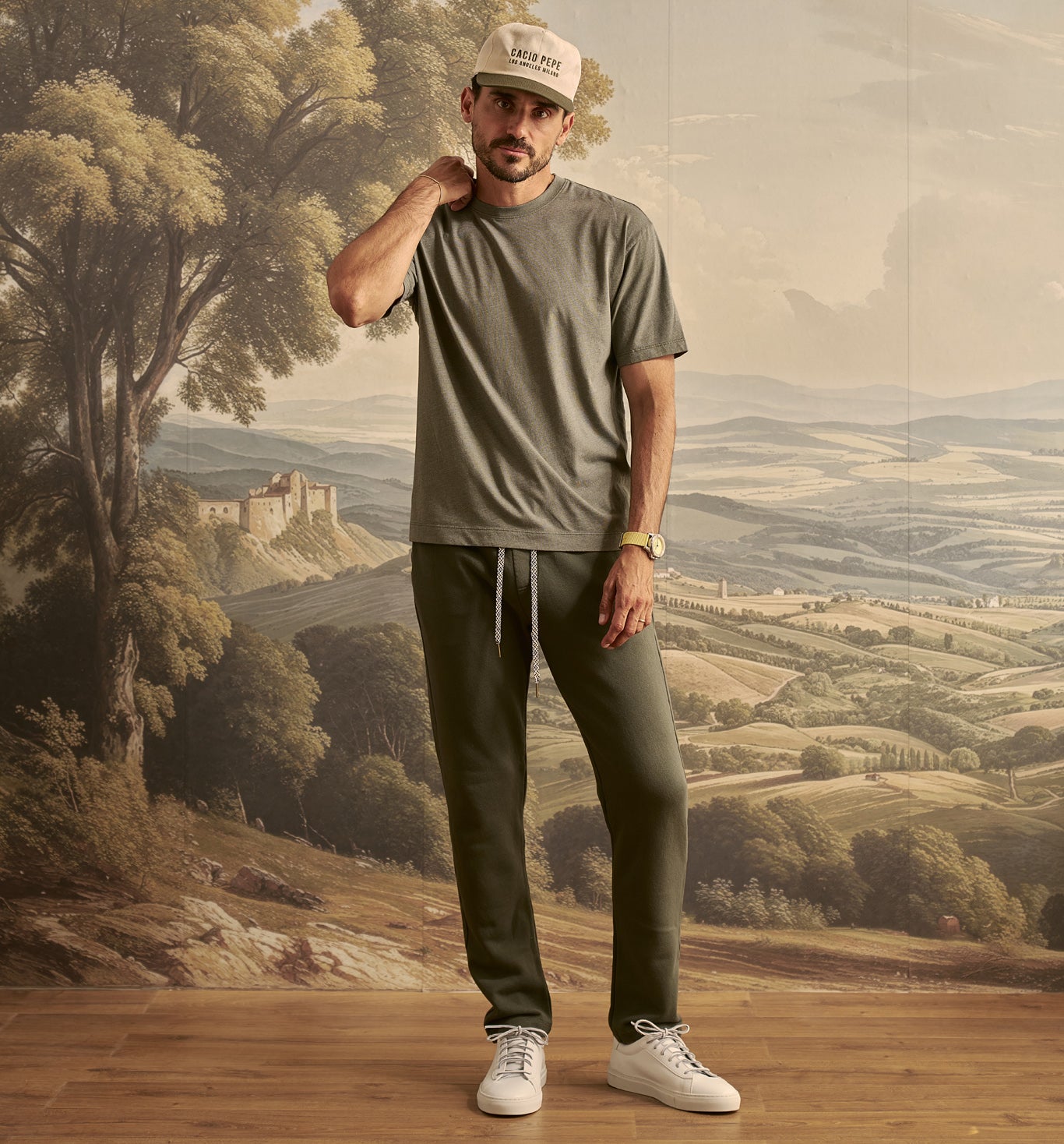 Organic Cotton Chino Sweatpant Olivo