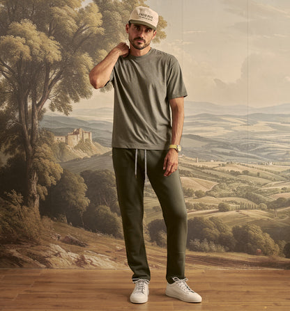 Organic Cotton Chino Sweatpant Olivo