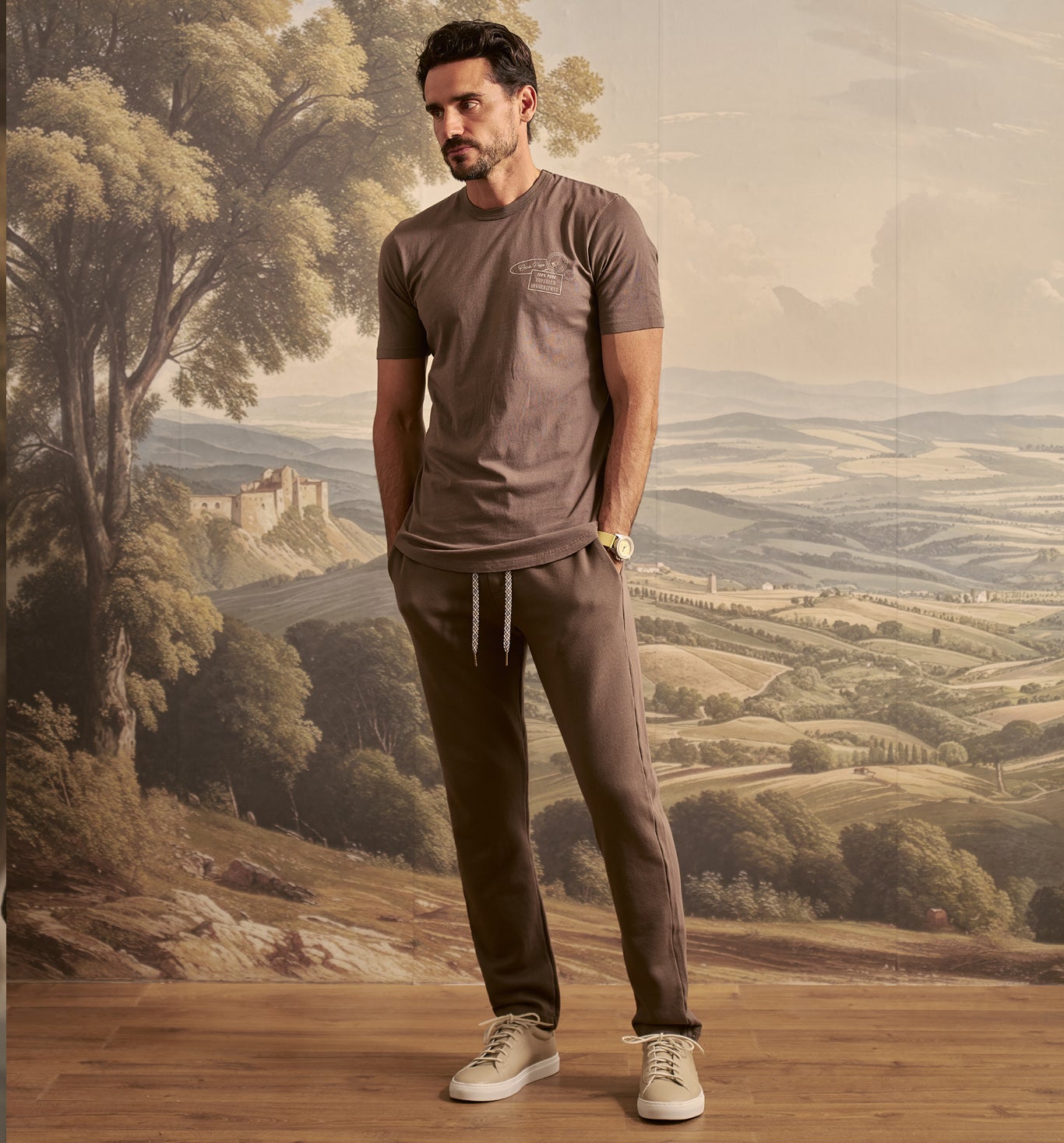 Organic Cotton Chino Sweatpant Bronzo