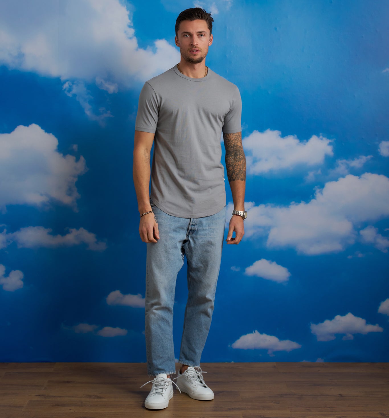 Organic Cotton Camisa Crew Slate