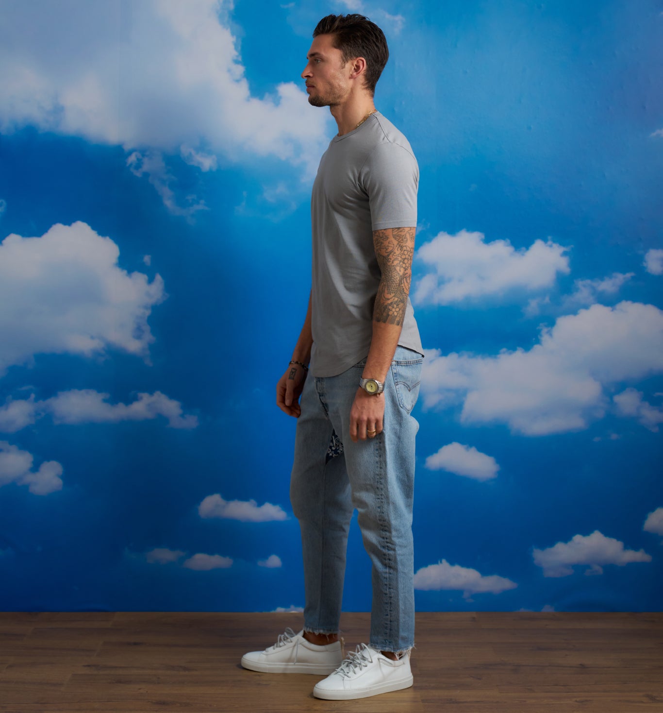 Organic Cotton Camisa Crew Slate