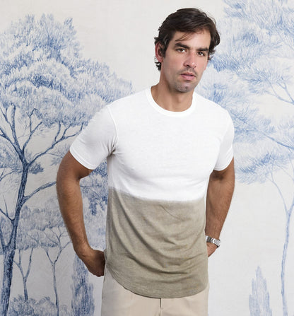 Dip Dyed Organic Hemp Cotton Camisa Crew Honey
