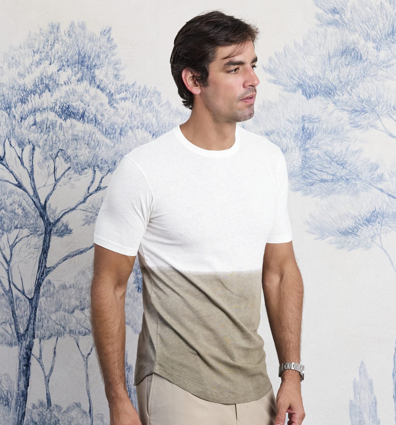 Dip Dyed Organic Hemp Cotton Camisa Crew Honey
