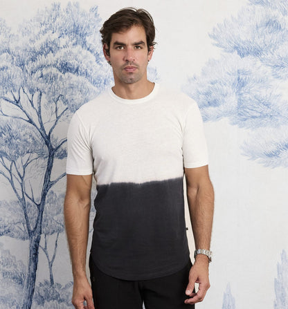 Dip Dyed Organic Hemp Cotton Camisa Crew Black