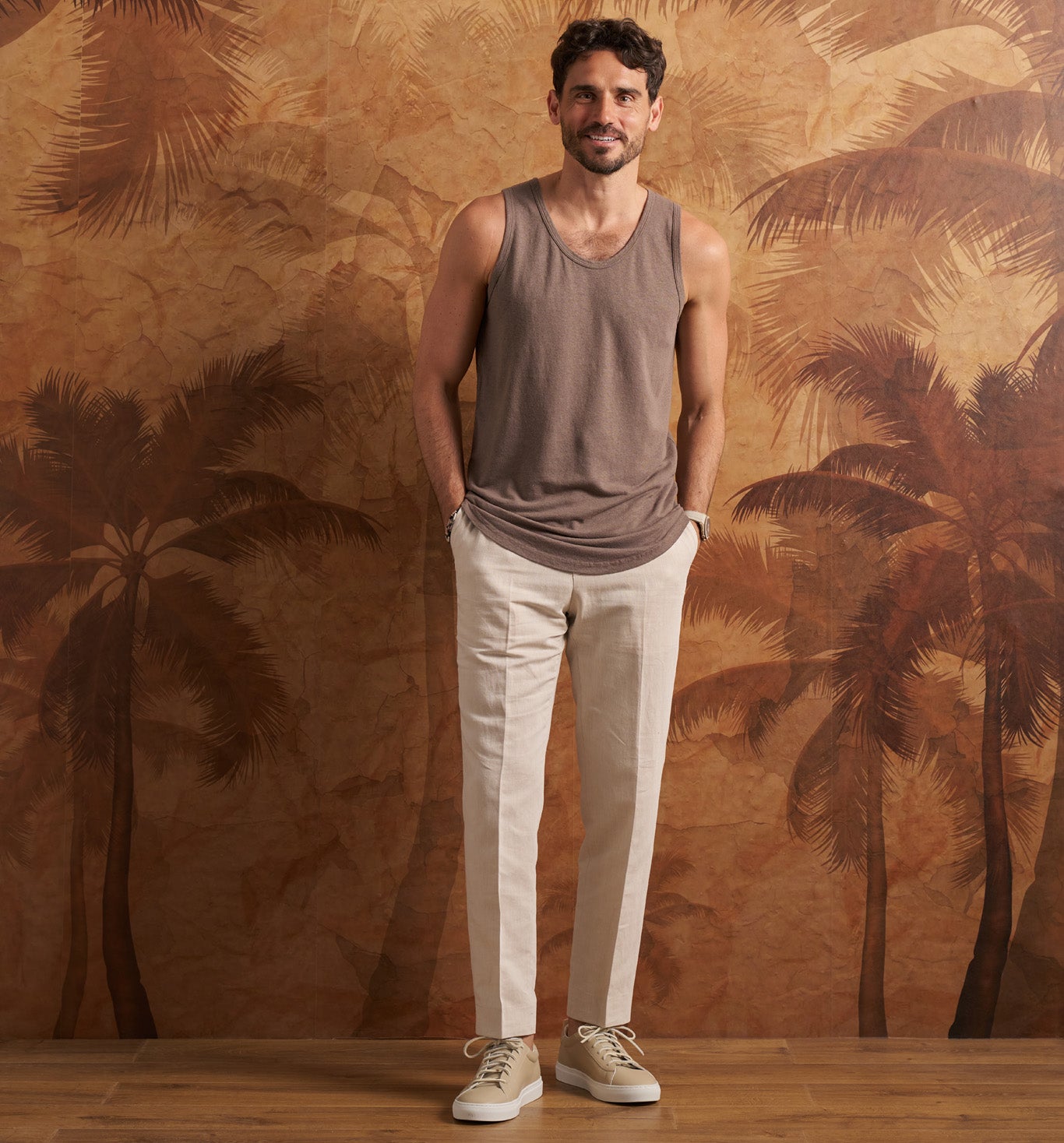 Hemp Cotton Camisa Tank Top Bronzo