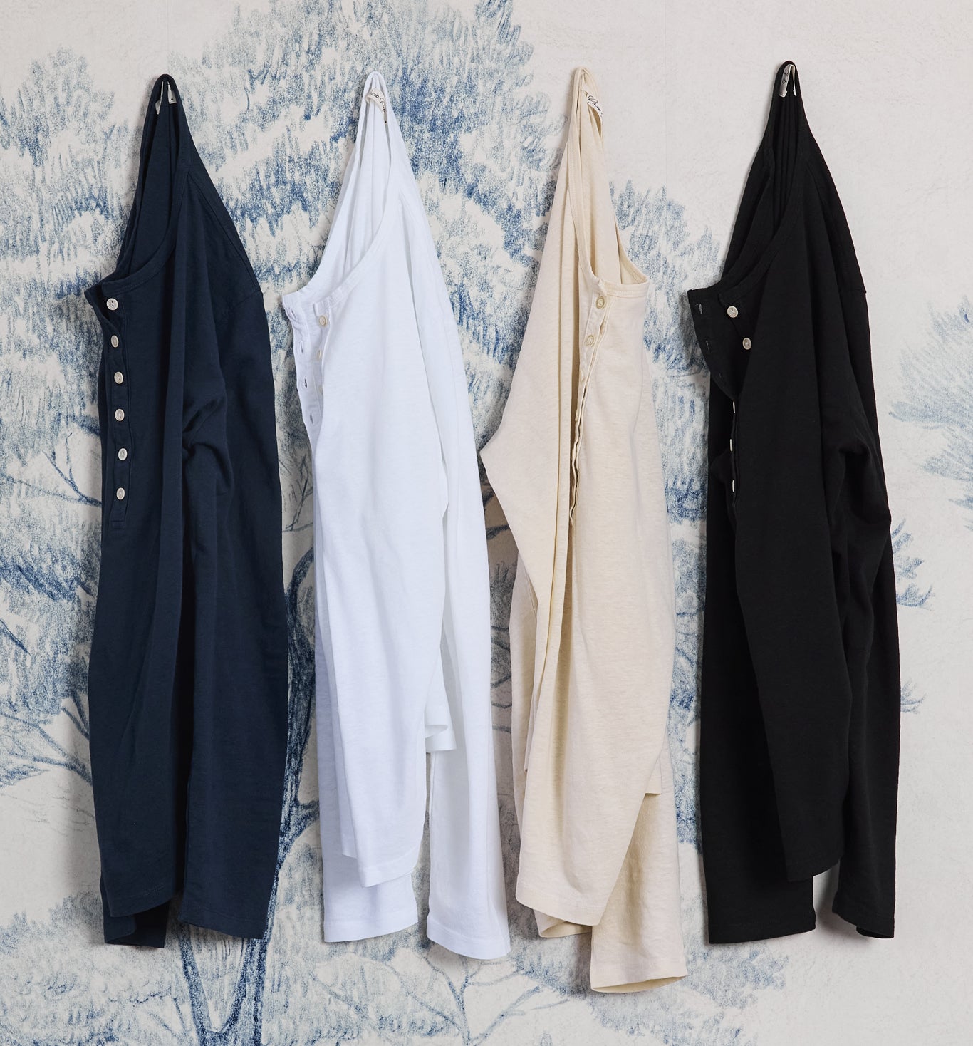 Organic Hemp Cotton L/S Camisa Henley Black
