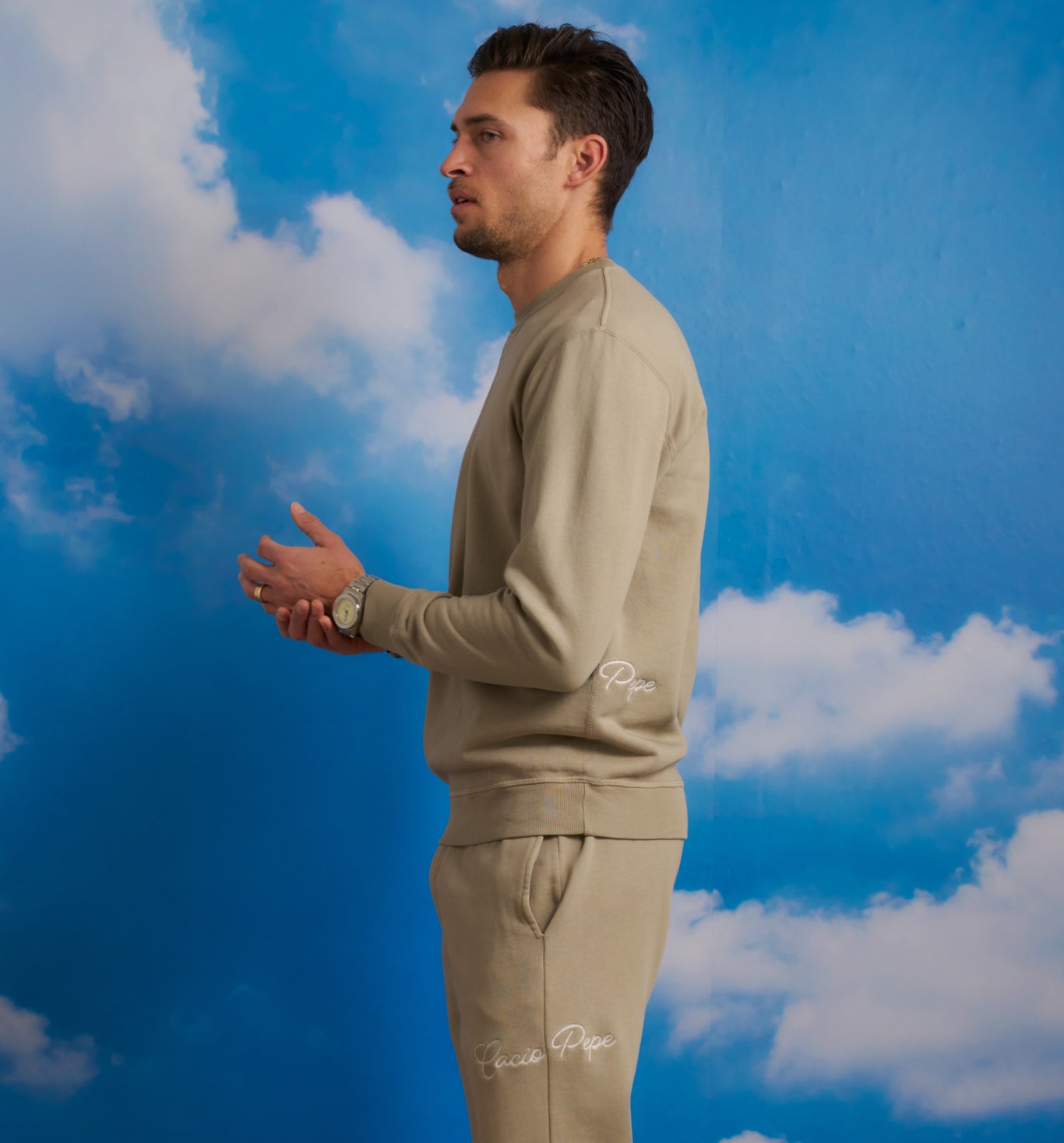 Organic Cotton Logo Chino Sweatpant Honey