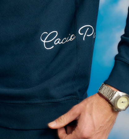 Organic Cotton Logo Crew Sweatshirt Marina