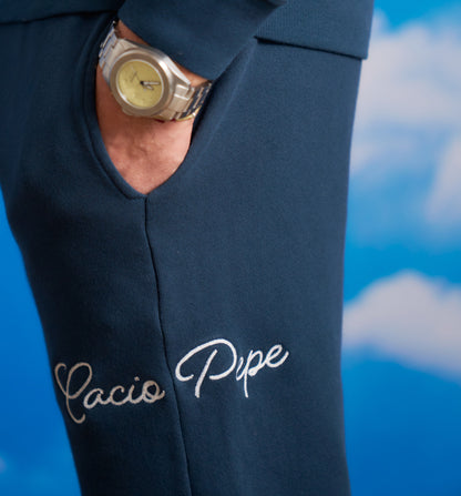 Organic Cotton Logo Chino Sweatpant Marina