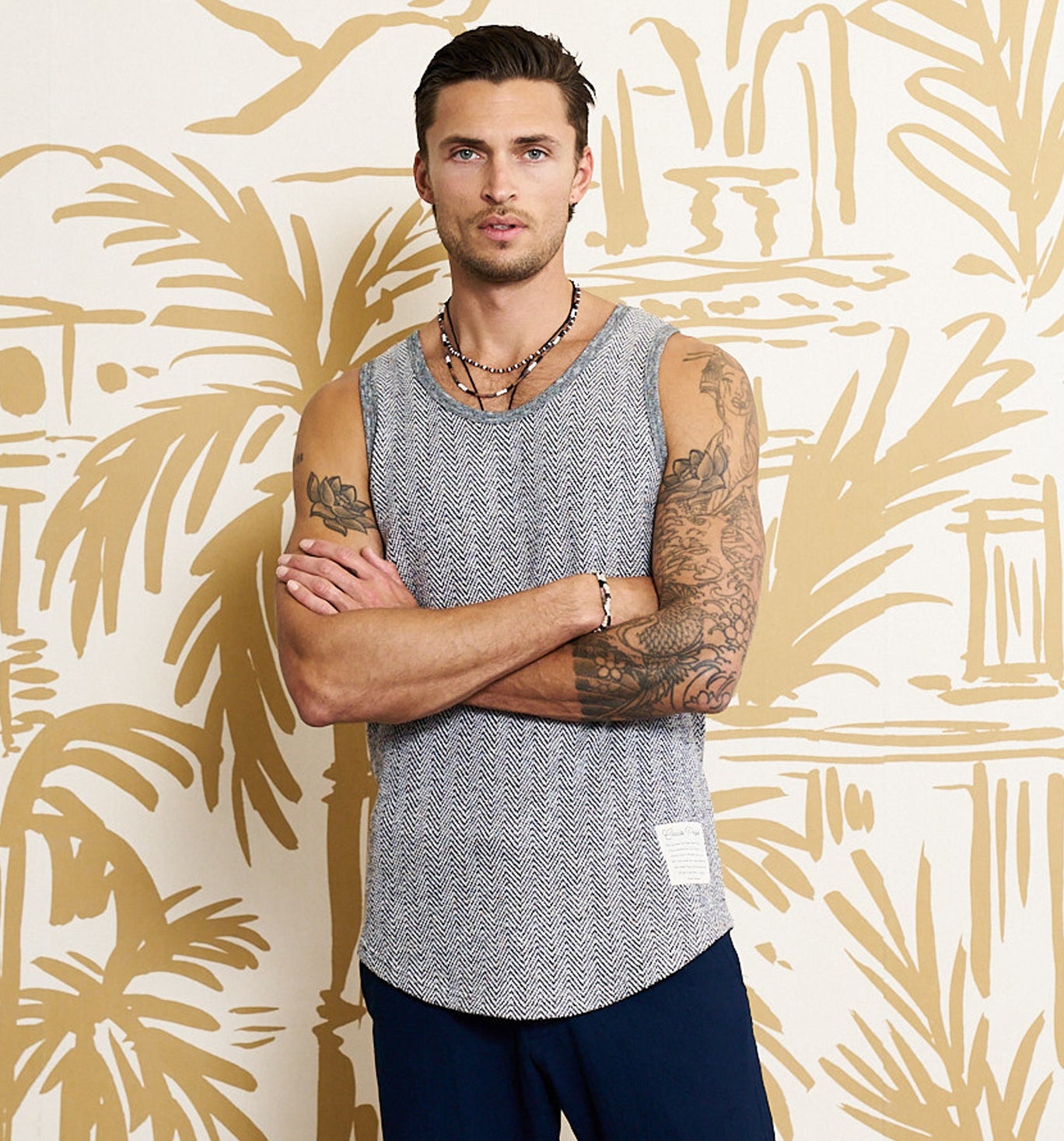 Deadstock Herringbone Terry Tank Top Navy