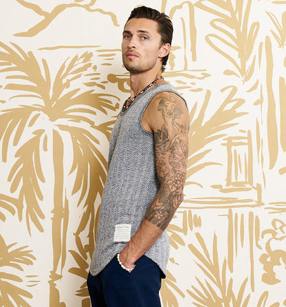 Deadstock Herringbone Terry Tank Top Navy