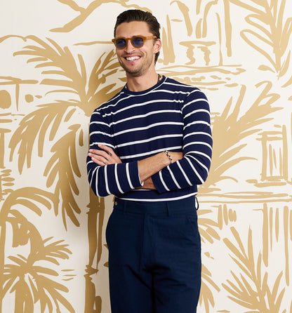 WM Brown Deadstock Stripe L/S Navy