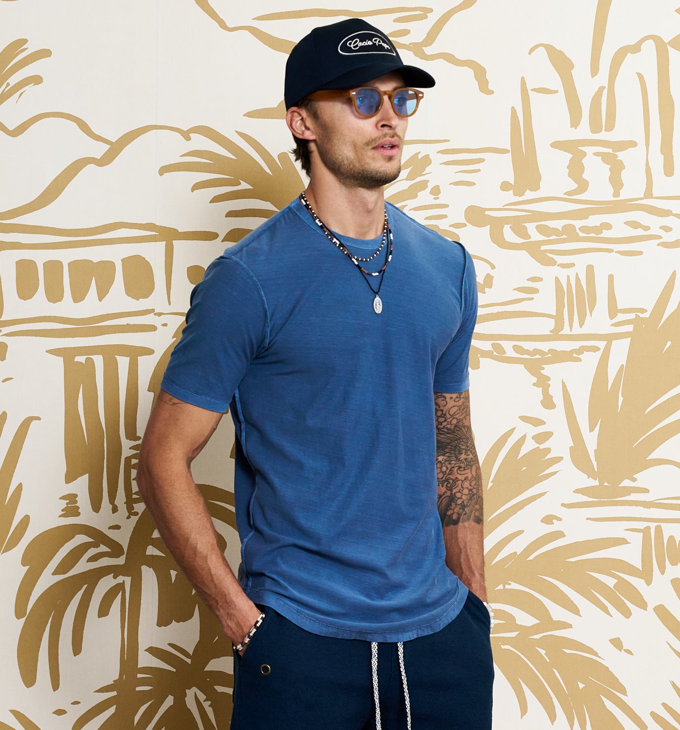Organic Cotton Inside Out Camisa Crew Marina