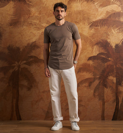 Organic Cotton Camisa Crew Bronzo