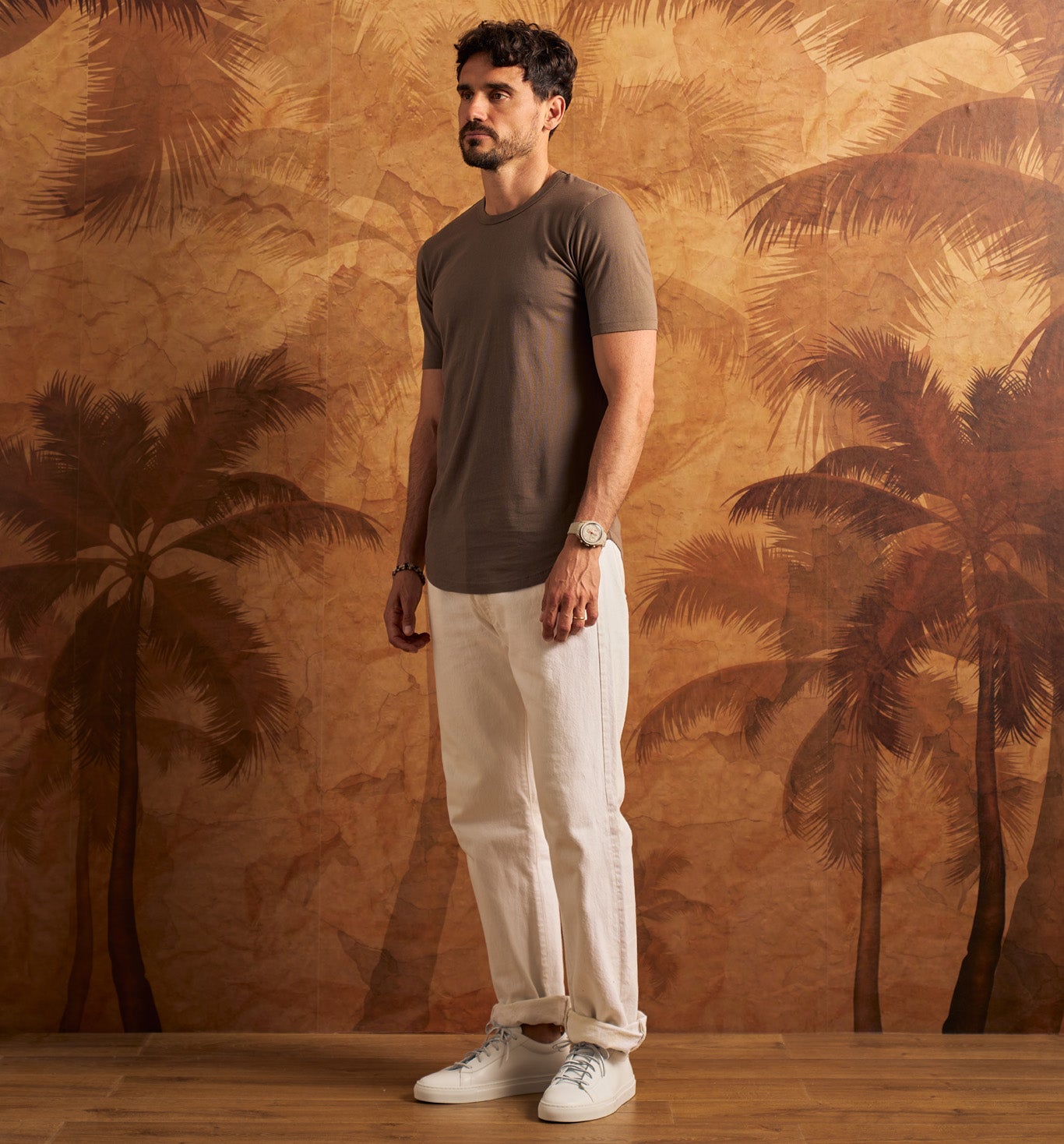 Organic Cotton Camisa Crew Bronzo